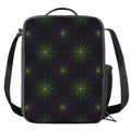 Purple And Green Spider Web Print Crossbody Lunch Bag