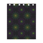 Purple And Green Spider Web Print Curtain