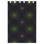Purple And Green Spider Web Print Curtain