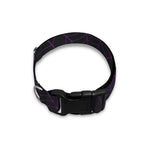 Purple And Green Spider Web Print Dog Collar