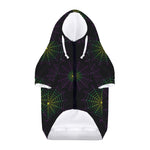 Purple And Green Spider Web Print Dog Zip Up Hoodie