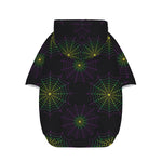 Purple And Green Spider Web Print Dog Zip Up Hoodie