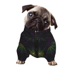 Purple And Green Spider Web Print Dog Zip Up Jacket