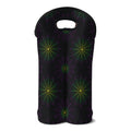 Purple And Green Spider Web Print Double Neoprene Wine Tote