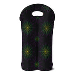 Purple And Green Spider Web Print Double Neoprene Wine Tote