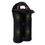 Purple And Green Spider Web Print Double Neoprene Wine Tote