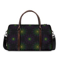Purple And Green Spider Web Print Duffel Bag