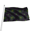Purple And Green Spider Web Print Flag