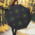 Purple And Green Spider Web Print Foldable Umbrella
