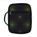 Purple And Green Spider Web Print Front Pocket Bible Bag