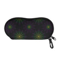 Purple And Green Spider Web Print Glasses Case
