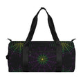 Purple And Green Spider Web Print Gym Bag