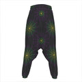 Purple And Green Spider Web Print Hammer Pants