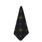 Purple And Green Spider Web Print Hand Towel