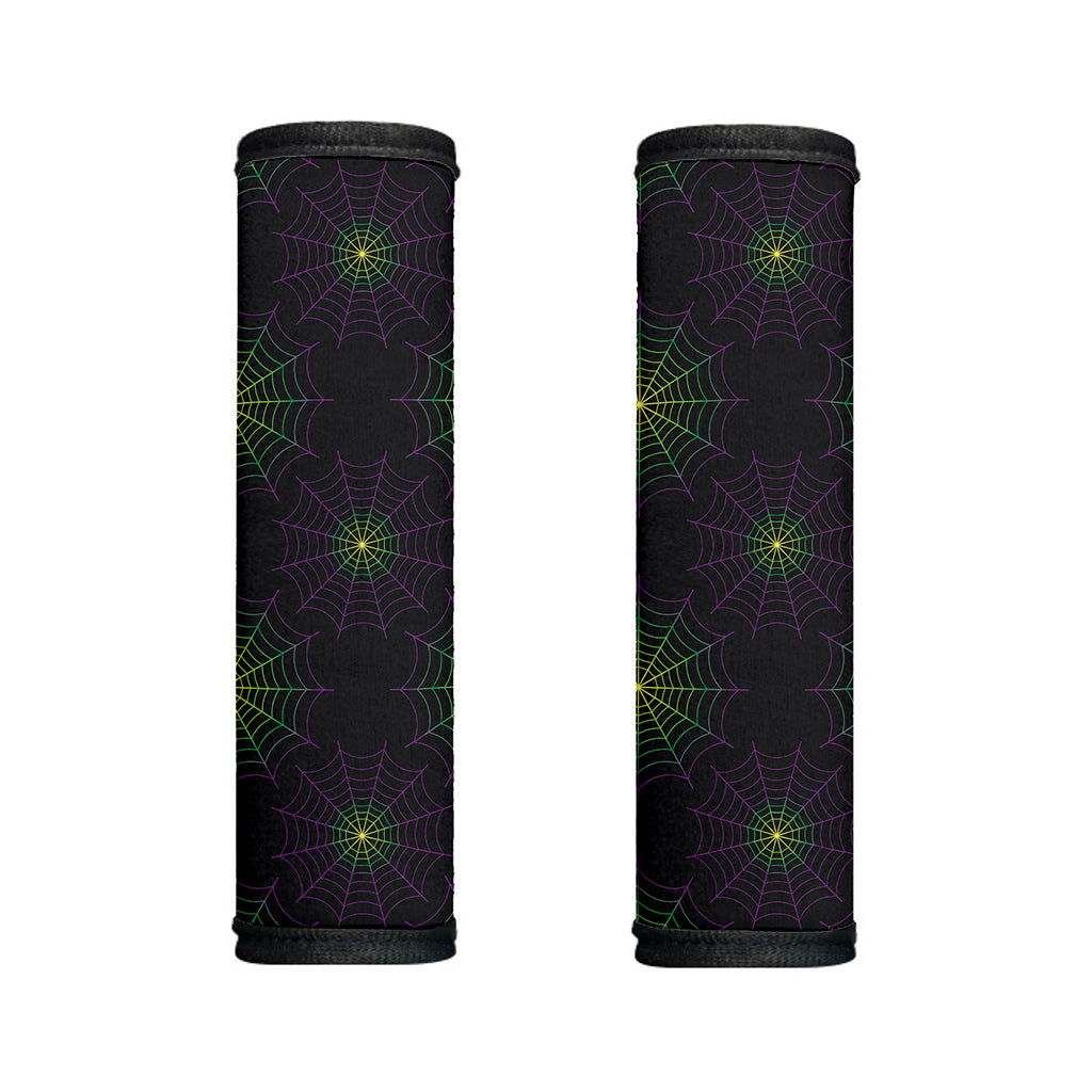 Purple And Green Spider Web Print Handle Covers