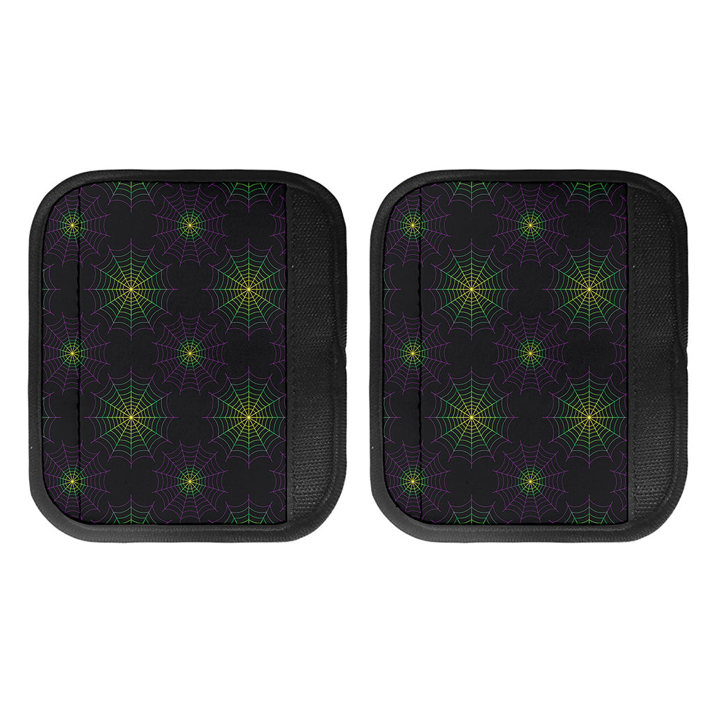 Purple And Green Spider Web Print Handle Covers