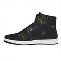 Purple And Green Spider Web Print High Top Leather Sneakers