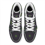 Purple And Green Spider Web Print High Top Leather Sneakers