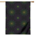 Purple And Green Spider Web Print House Flag