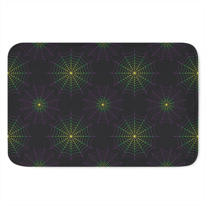 Purple And Green Spider Web Print Indoor Door Mat