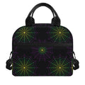 Purple And Green Spider Web Print Insulated Lunch Bag