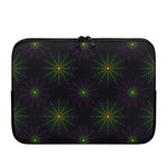 Purple And Green Spider Web Print Laptop Sleeve