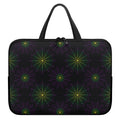 Purple And Green Spider Web Print Laptop Sleeve With Handle