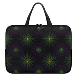Purple And Green Spider Web Print Laptop Sleeve With Handle