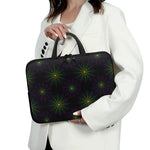 Purple And Green Spider Web Print Laptop Sleeve With Handle