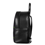 Purple And Green Spider Web Print Leather Backpack