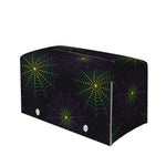 Purple And Green Spider Web Print Leather Tissue Box Cover