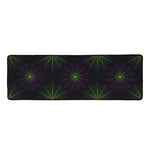 Purple And Green Spider Web Print Long Kitchen Mat