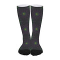 Purple And Green Spider Web Print Long Socks