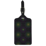 Purple And Green Spider Web Print Luggage Tag