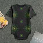 Purple And Green Spider Web Print Men's Bodysuit