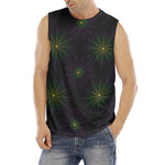 Purple And Green Spider Web Print Men's Fitness Tank Top