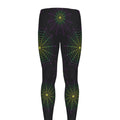 Purple And Green Spider Web Print Men's Leggings