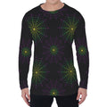Purple And Green Spider Web Print Men's Long Sleeve T-Shirt