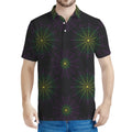 Purple And Green Spider Web Print Men's Polo Shirt
