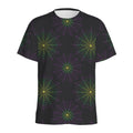 Purple And Green Spider Web Print Men's Athletic T-Shirt