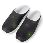 Purple And Green Spider Web Print Mesh Casual Shoes