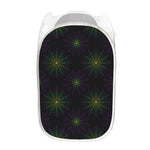 Purple And Green Spider Web Print Mesh Laundry Hamper