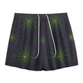Purple And Green Spider Web Print Mesh Shorts