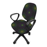 Purple And Green Spider Web Print Office Chair Cover