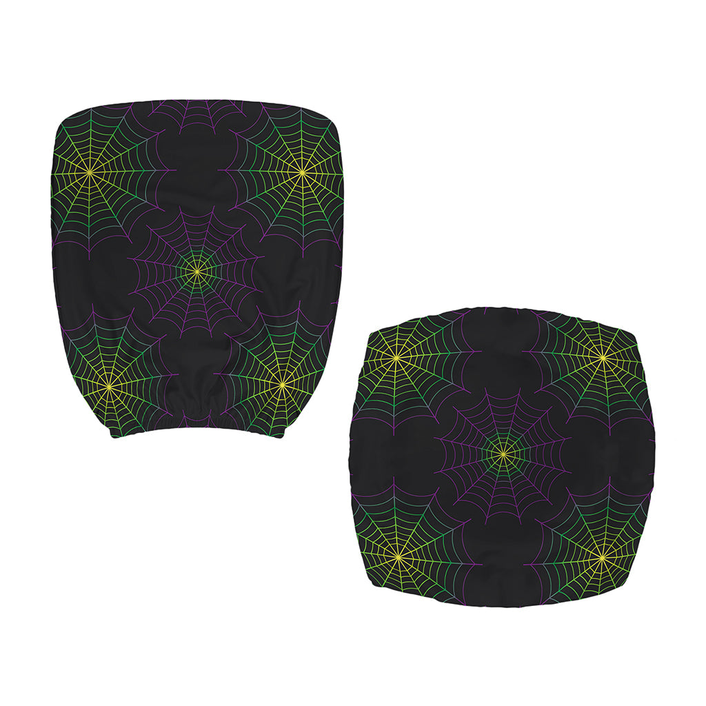 Purple And Green Spider Web Print Office Chair Cover