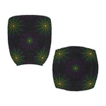 Purple And Green Spider Web Print Office Chair Cover