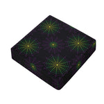 Purple And Green Spider Web Print Outdoor Seat Cushion Cover