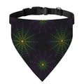 Purple And Green Spider Web Print Over The Collar Dog Bandana