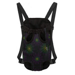 Purple And Green Spider Web Print Pet Carrier Backpack