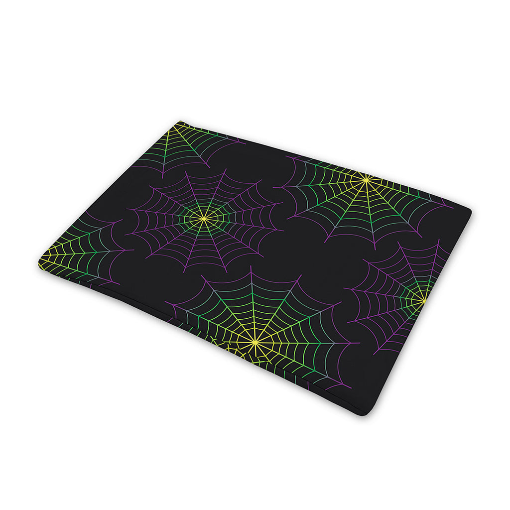 Purple And Green Spider Web Print Pet Cooling Mat Cover